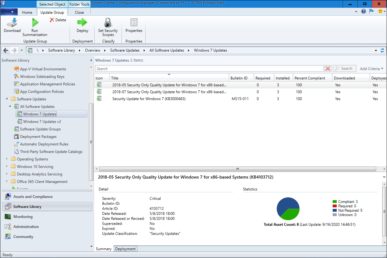 Deploying software updates using Configuration Manager
