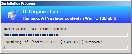 Nomad OS Deployment task sequence actions