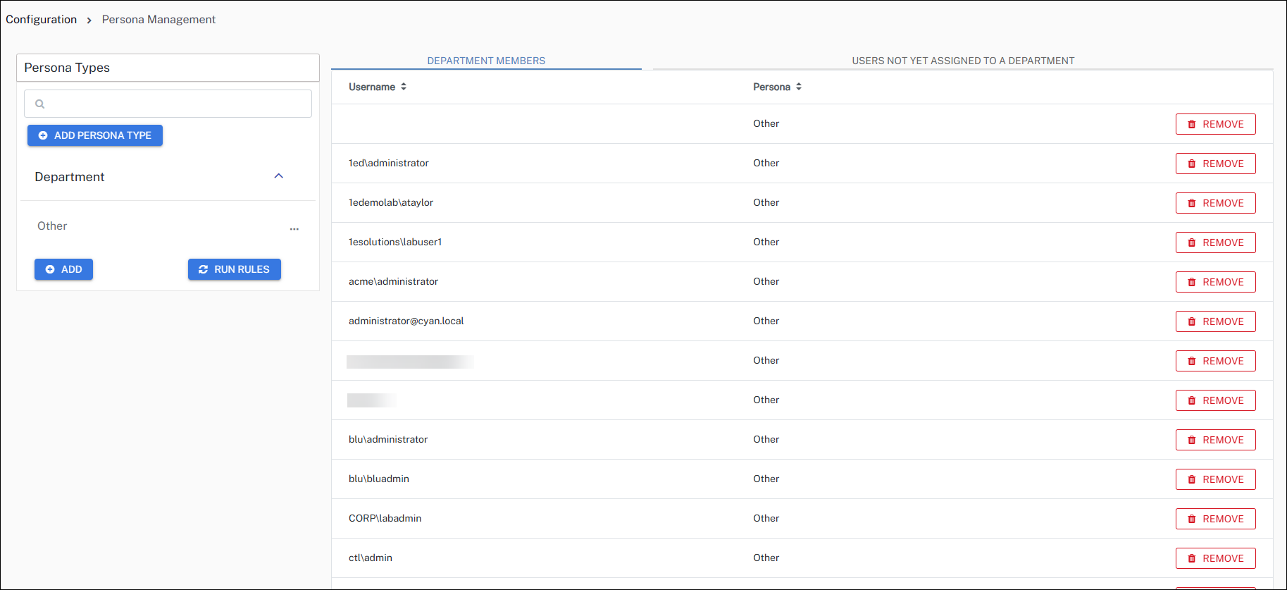 Solutions Core configuration
